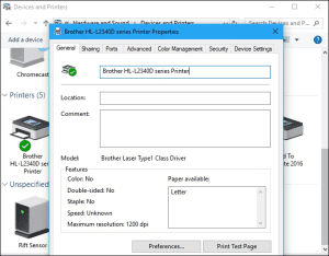 Printer Management Windows 10