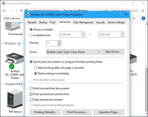 Printer Management Windows 10