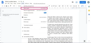 Word Count in Google Docs