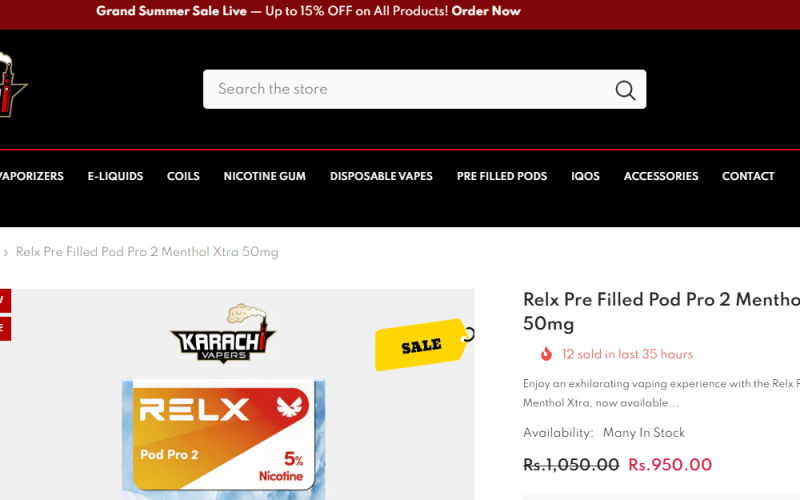 relx menthol pods