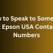 How to Speak to Someone at Epson USA Contact Numbers