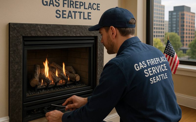 Gas Fireplace Service Seattle by professional technician ensuring safe and efficient heating.