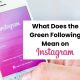 Green Following Button on instagram
