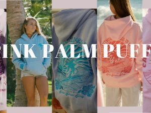 Pink Palm Puff Hoodie