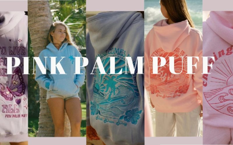 Pink Palm Puff Hoodie