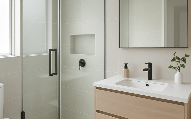 Stylish Modern Bathrooms with Frameless Shower Screen Replacement