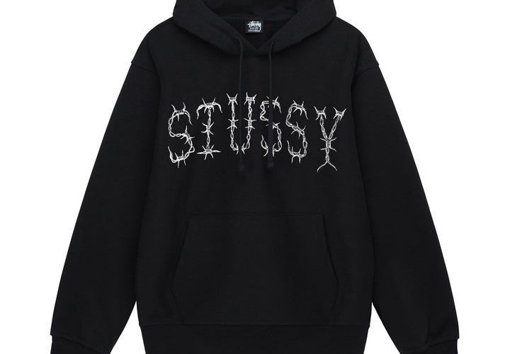 STUSSY BARB HOODIE BLACK
