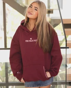 Pink Palm Puff Hoodie