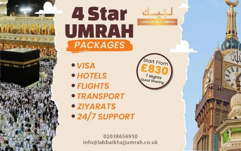 Umrah Packages with 4 Star from the UK