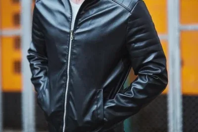 Black leather jacket