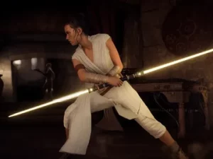 Rey Skywalker yellow lightsaber