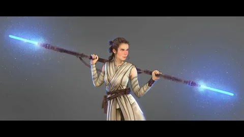 Rey Skywalker yellow lightsaber